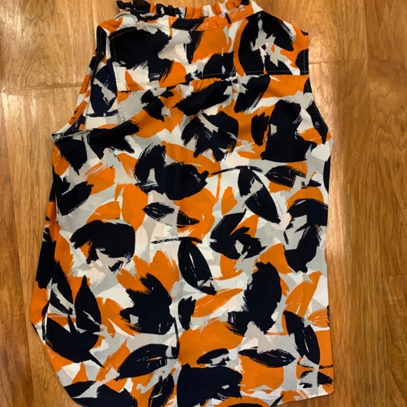 Banana Republic size medium tank top blouse orange and navy - Picture 4 of 4